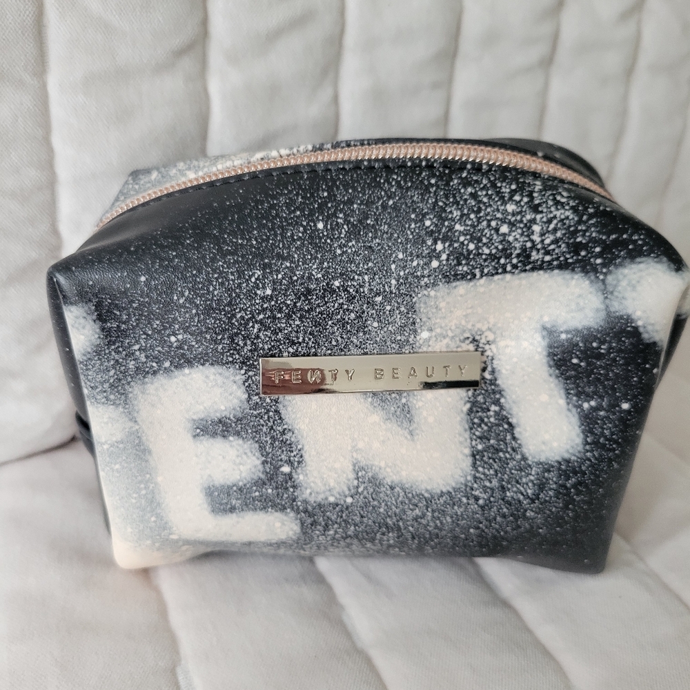 Fenty Beauty Black with White Cosmetic Pouch